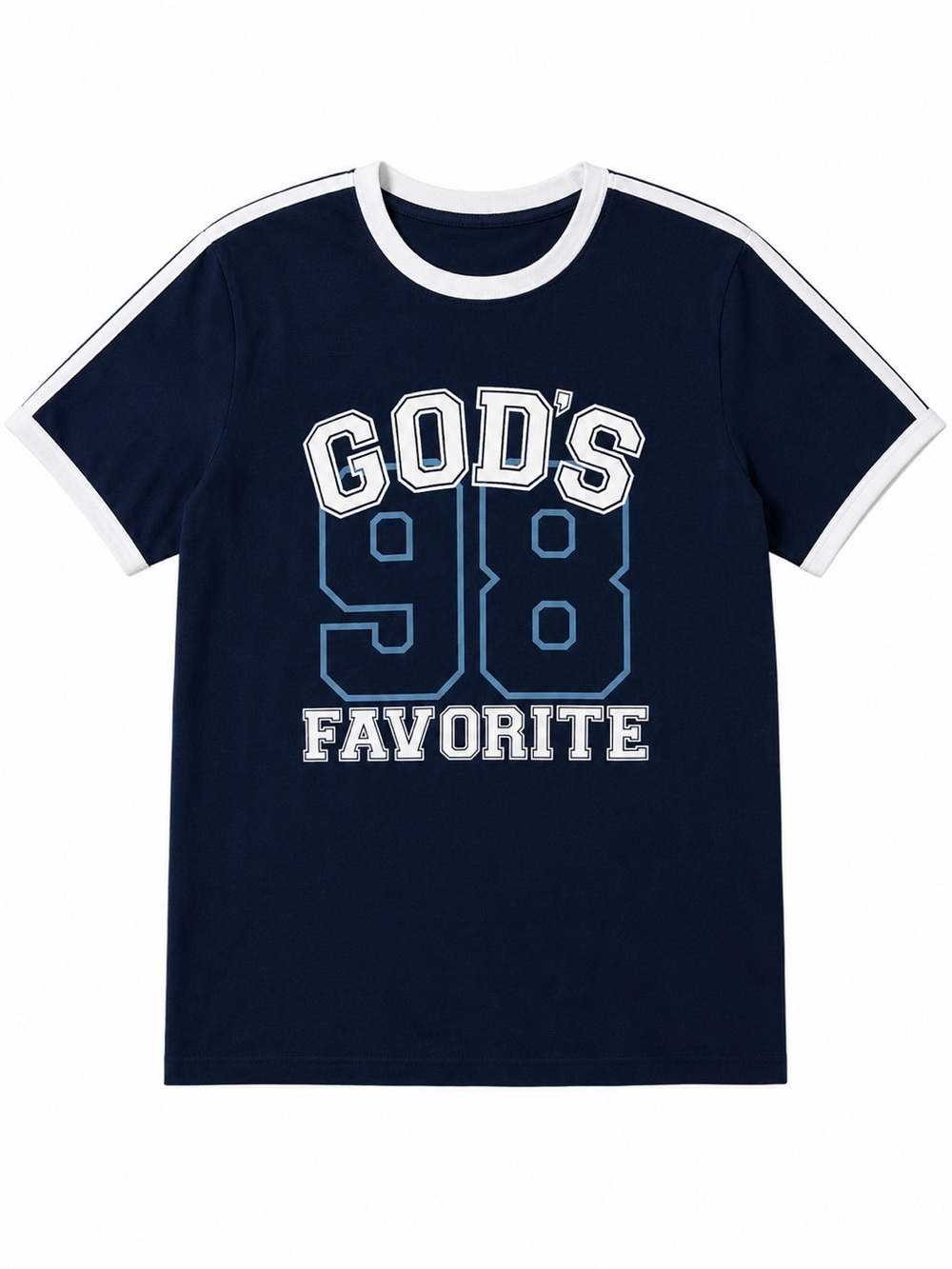 God's Favorite 98 Ringer Short Sleeve Tee - Navy